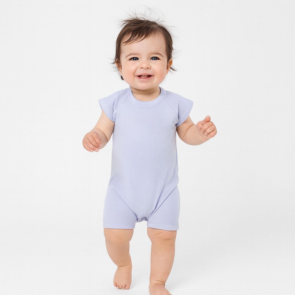 Garment Dye Ribbed Shortall Onesie