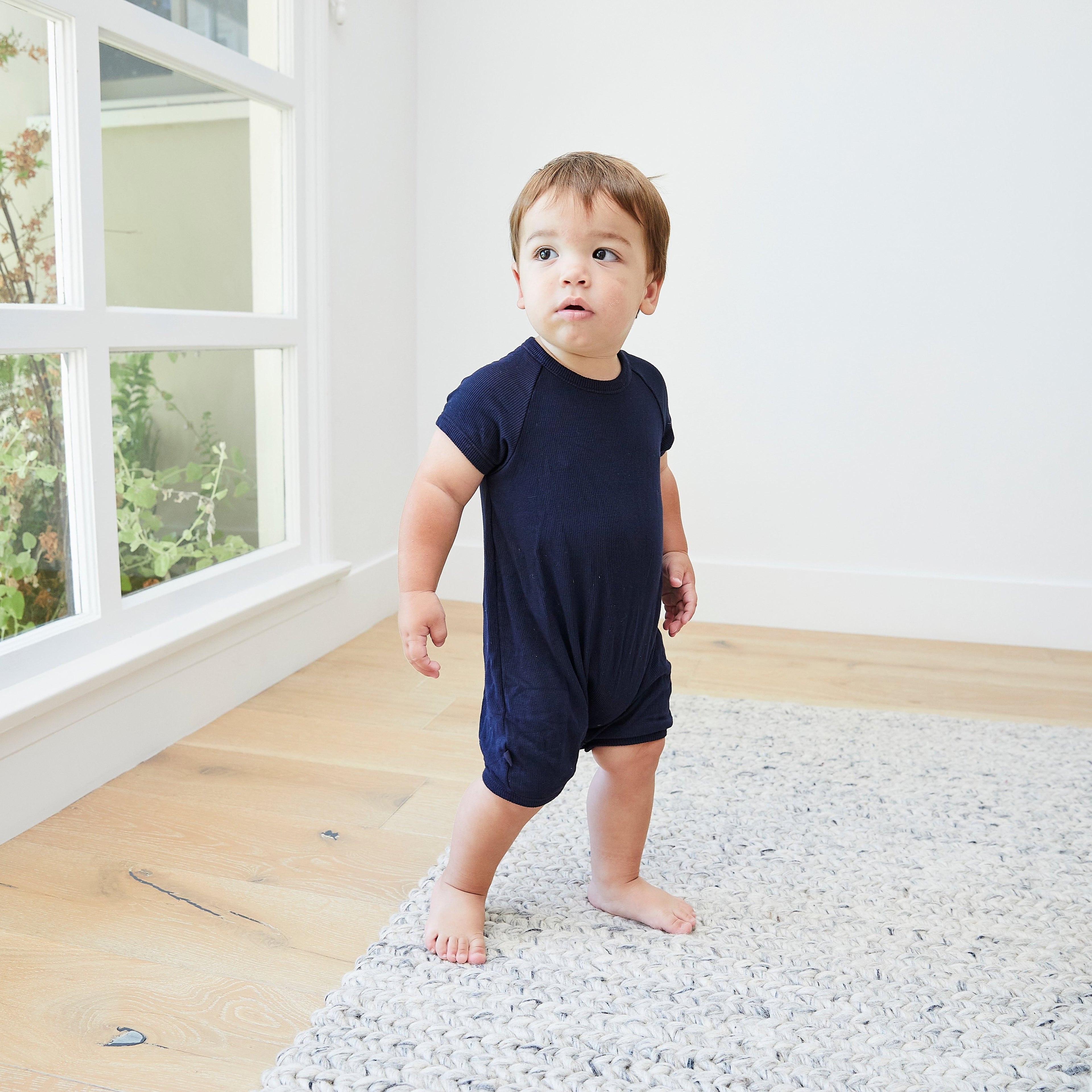 Garment Dye Ribbed Shortall Onesie