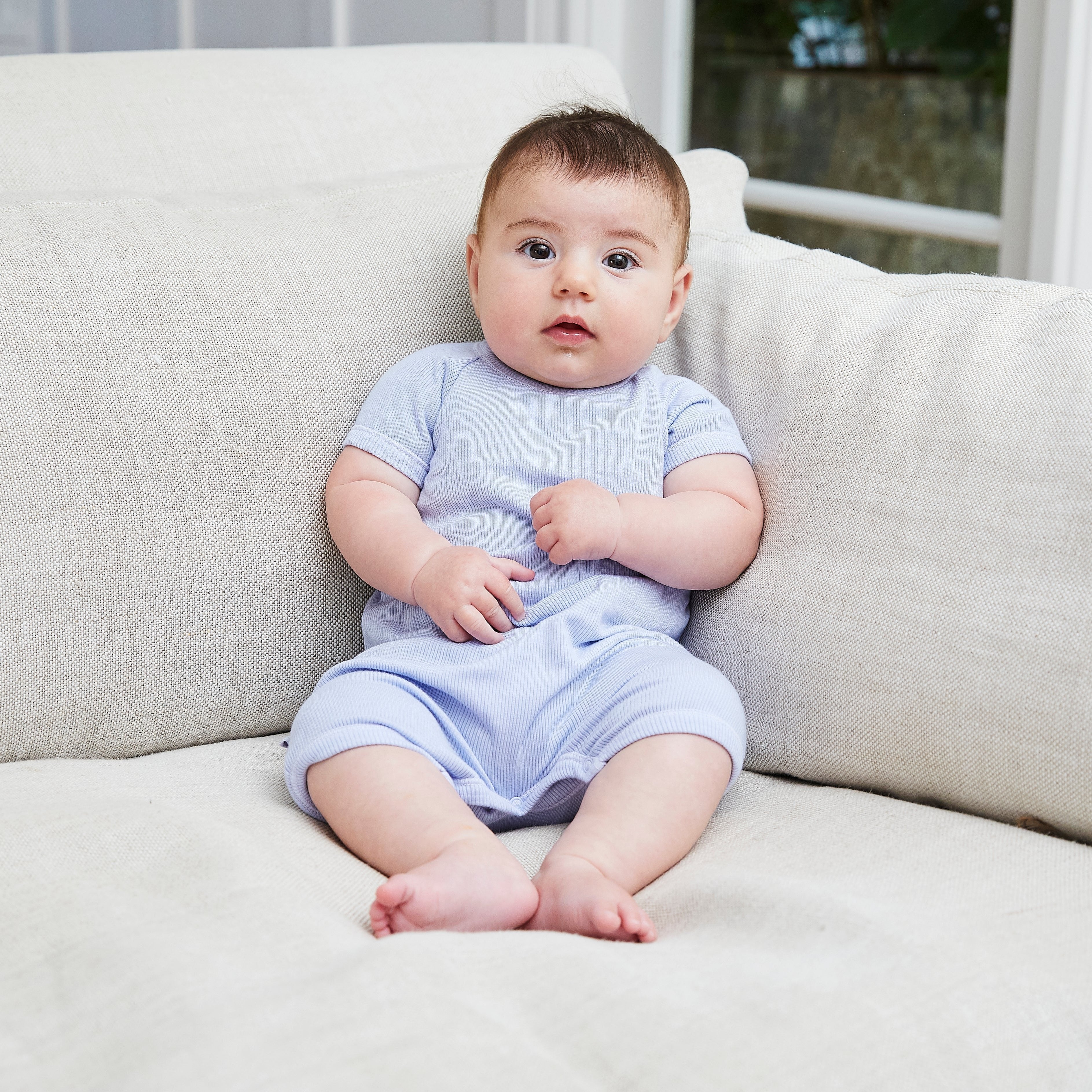 Garment Dye Ribbed Shortall Onesie