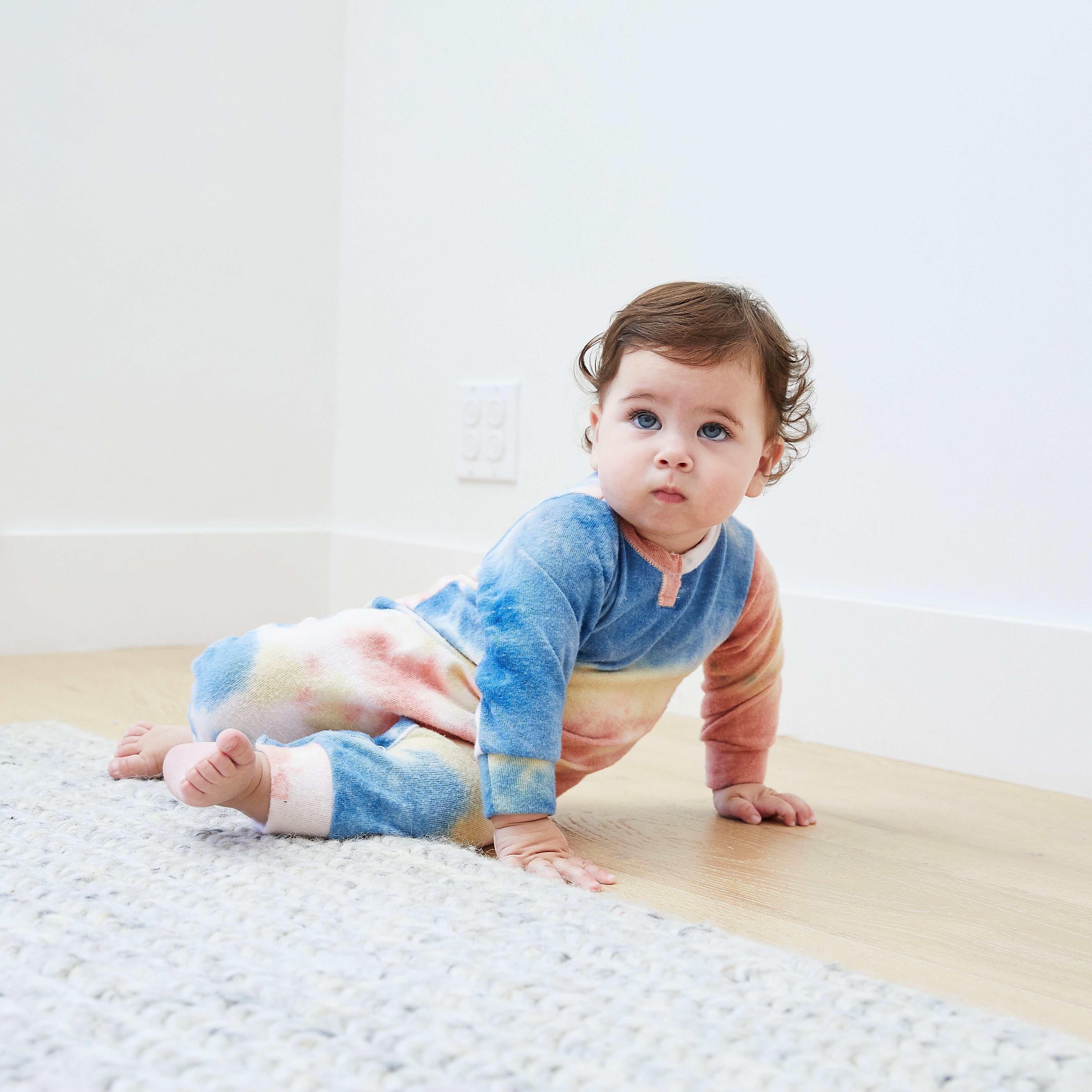 Eco-Hacci Multi Tie Dye Henley Romper