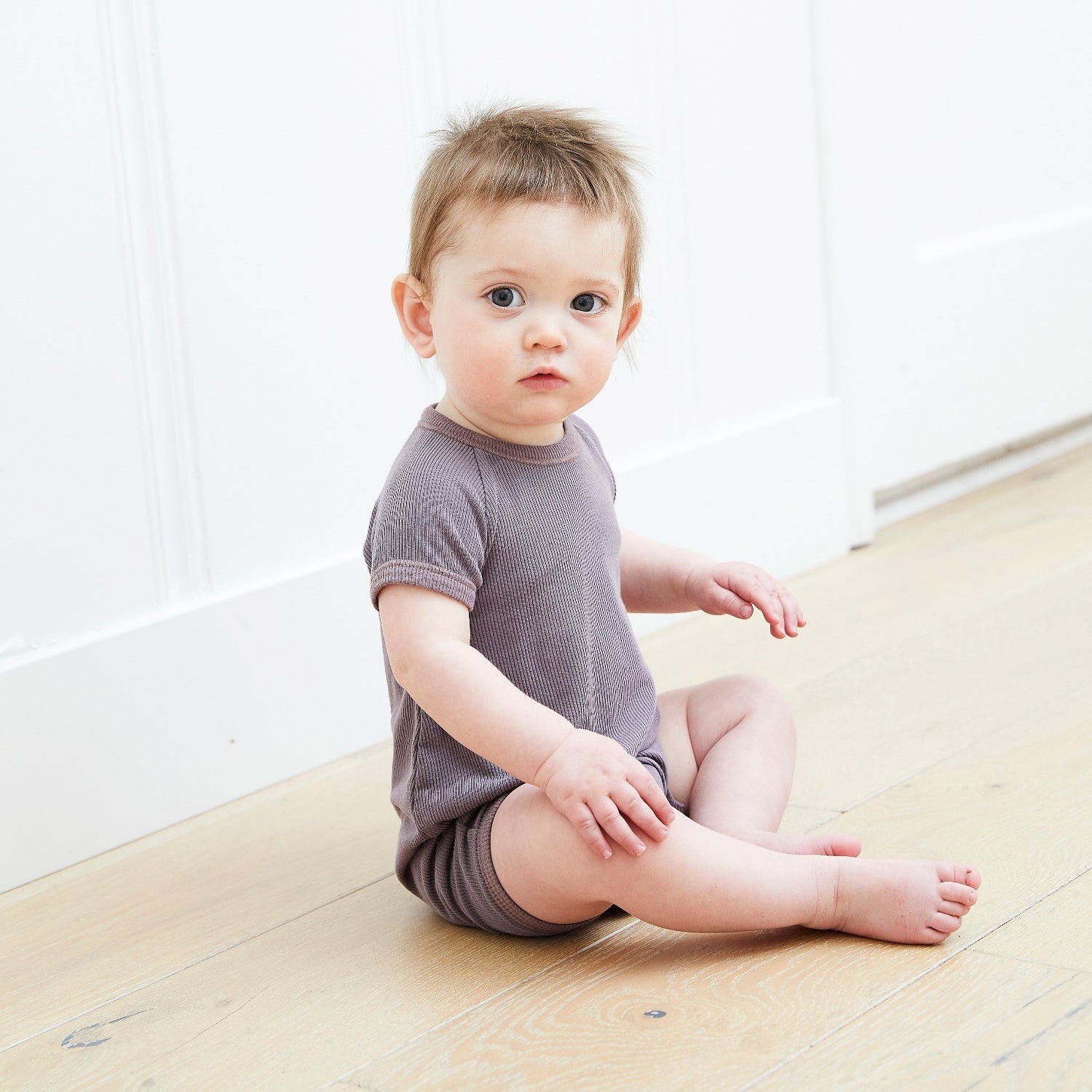 Garment Dye Ribbed Shortall Onesie