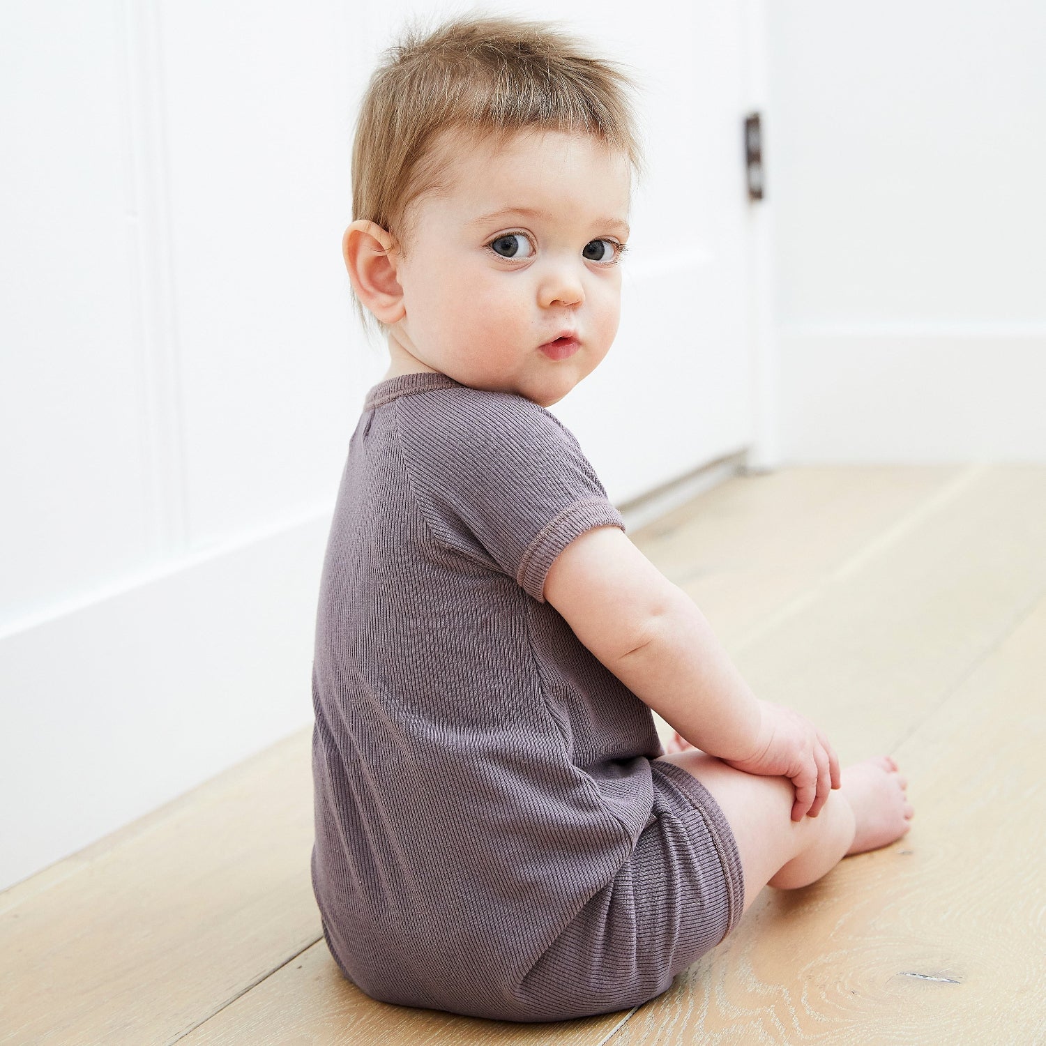 Garment Dye Ribbed Shortall Onesie